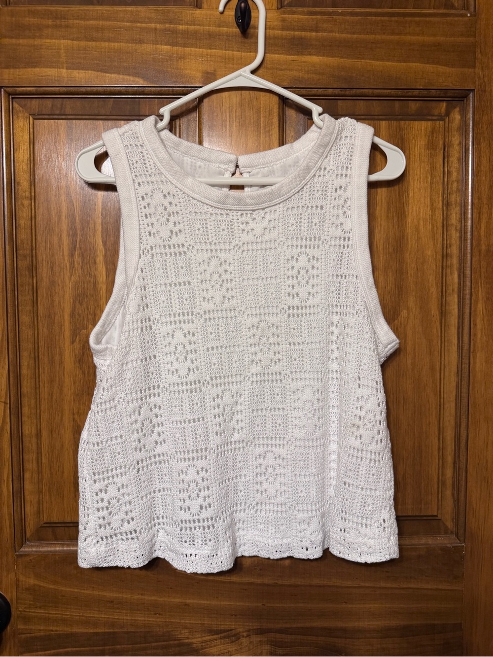 Loft Cream Crochet Sleeveless Tank Top